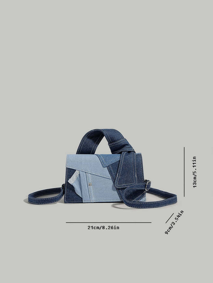 Duurzame denim schoudertas, dames crossbodytas, casual en modern modeaccessoire.