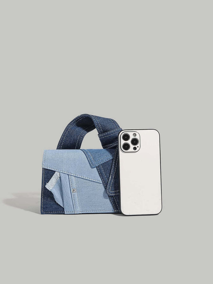 Lichte spijkerstof schoudertas, dames crossbodytas, trendy en comfortabel.