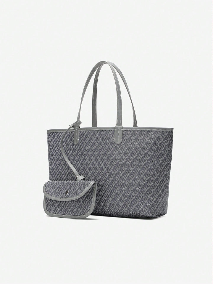 Veelzijdige dames handtas, grote lichtgewicht PVC totebag, perfect als casual schoudertas.