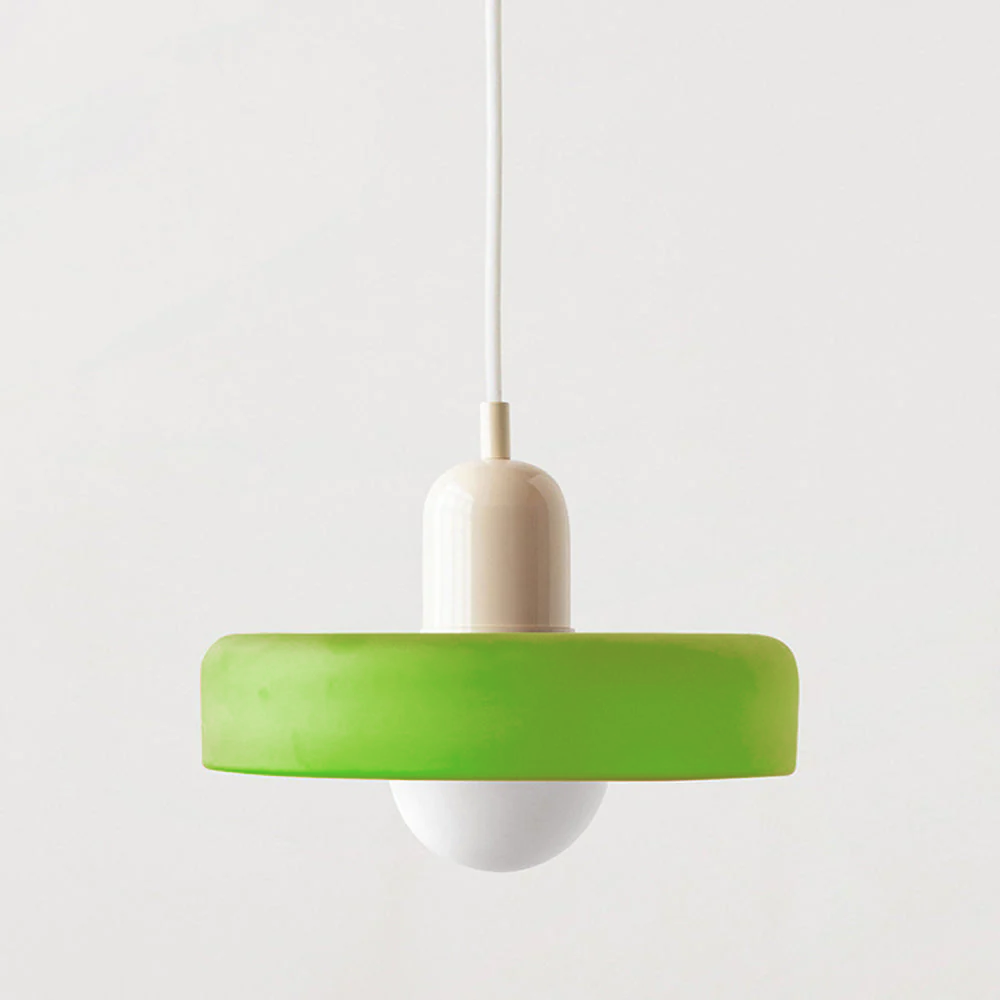 Bauhaus hanglamp, ColorLoop serie: kleurrijk glas & metaal voor gezellige sfeer in huis.