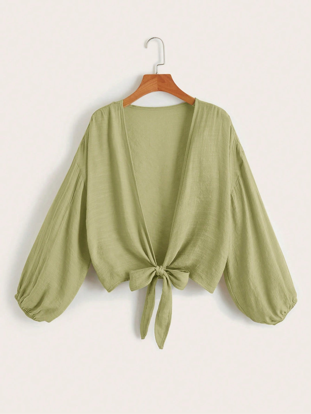 Lichtgewicht effen dames kimono met strik, perfect voor boho-stijl vrouwen.