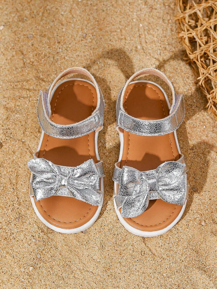 Meisjes prinsessensandalen met elegante strik, open teen en klittenband, ideaal voor de zomer.