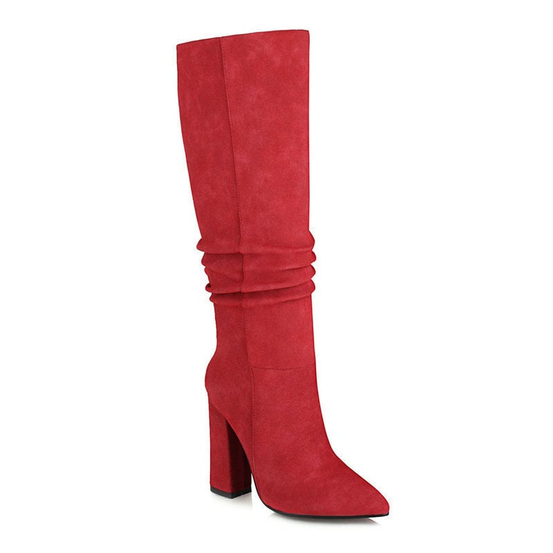 Comfortabele elegante dameslaarzen met hoge blokhak voor winter en herfst. Moderne stijl voor elke vrouw.