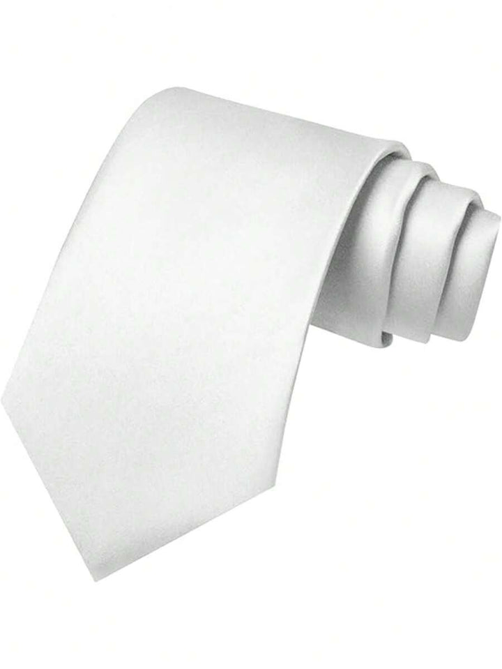 Elegante grijze effen stropdas van polyester, een veelzijdige keuze voor de zakelijke man.