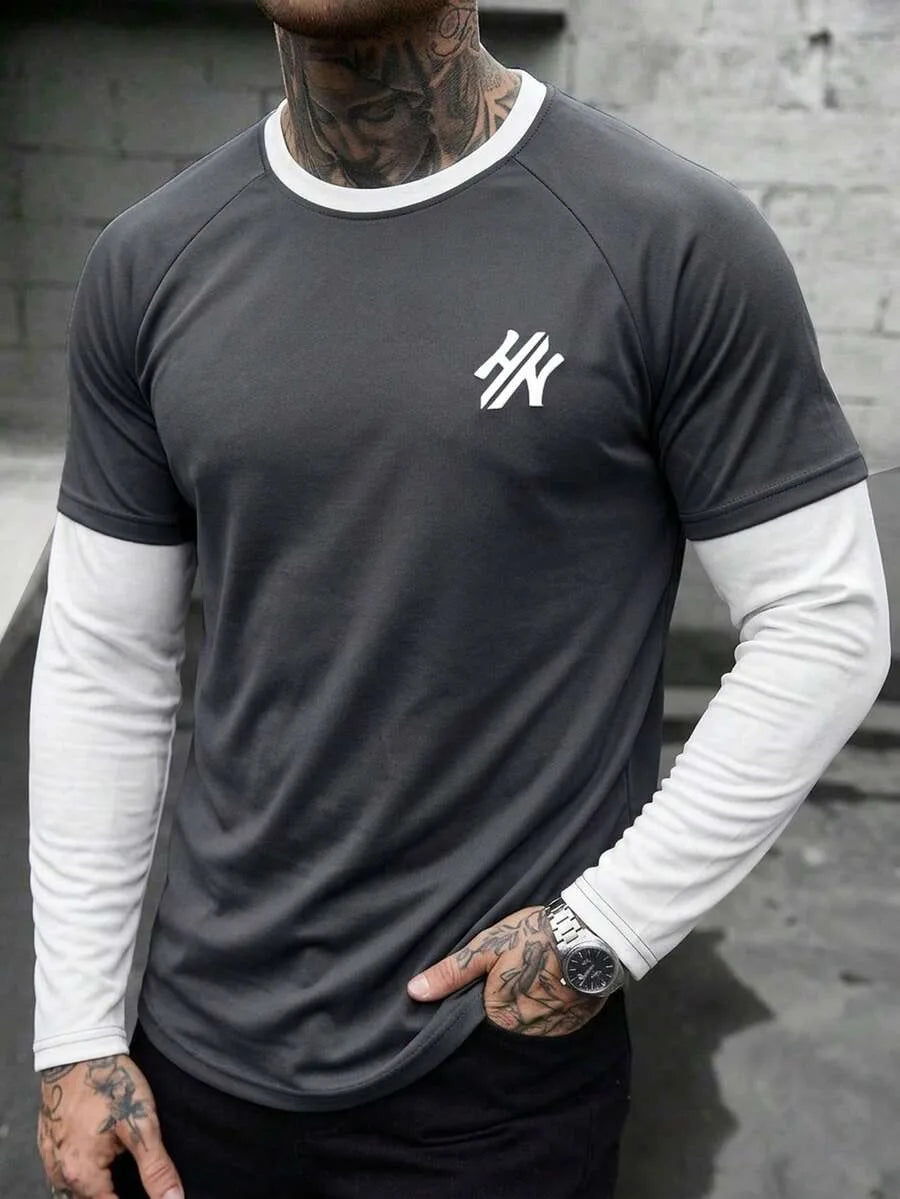 Longsleeve voor heren met handgeschreven print. Regular fit, ronde hals, ideaal voor dagelijks comfort.