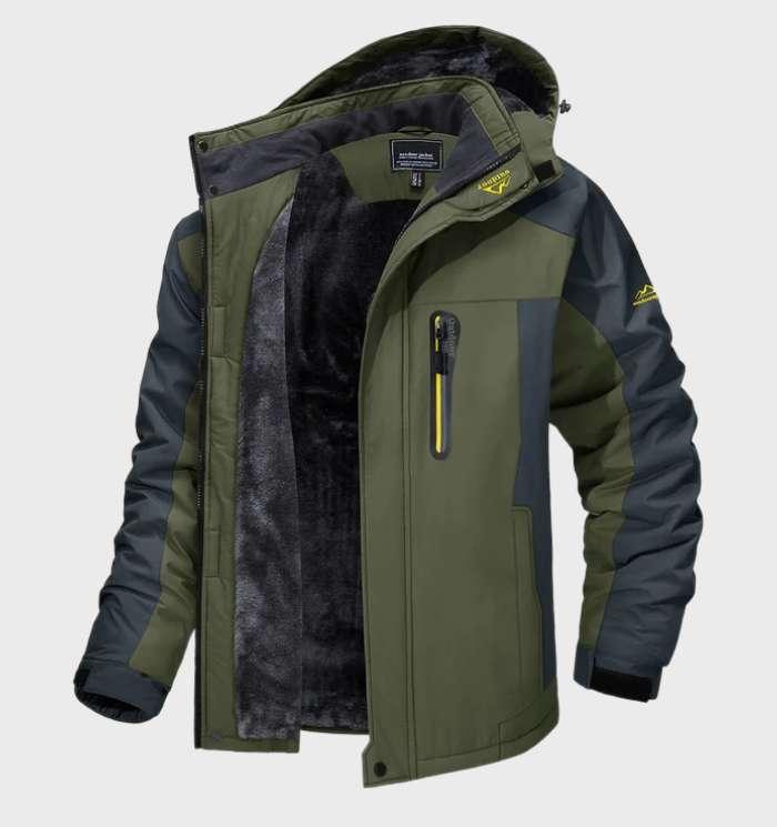 Warm waterdicht Logan heren fleecejack met capuchon, ideaal voor outdooractiviteiten in de winter en herfst.