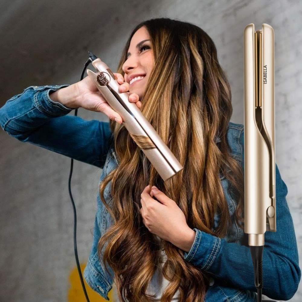 KaysHair I 2-in-1 haarstyler voor dames, krullen & stijlen. Keramische platen voor glanzend haar.