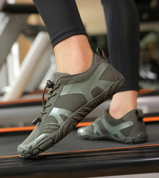 Duurzame materialen van uniseks orthopedische barefoot sneakers, gebouwd voor langdurig comfort en outdoor prestaties.