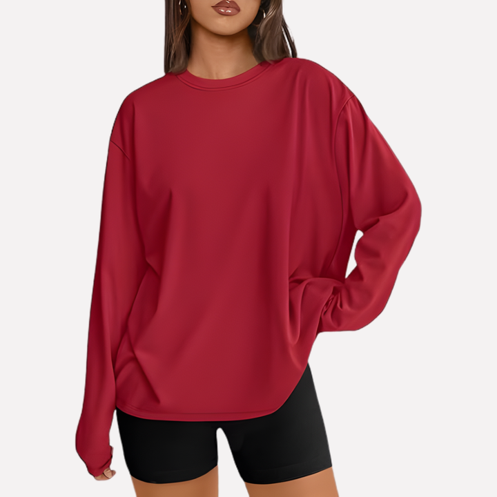 Stijlvol en ontspannen oversized dames top, lange mouwen, perfect voor casual outfits.