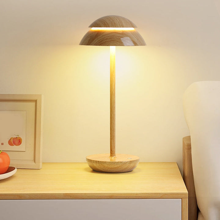 Oplaadbare GlowBeam tafellamp met LED-verlichting; draadloos, modern design interieur.