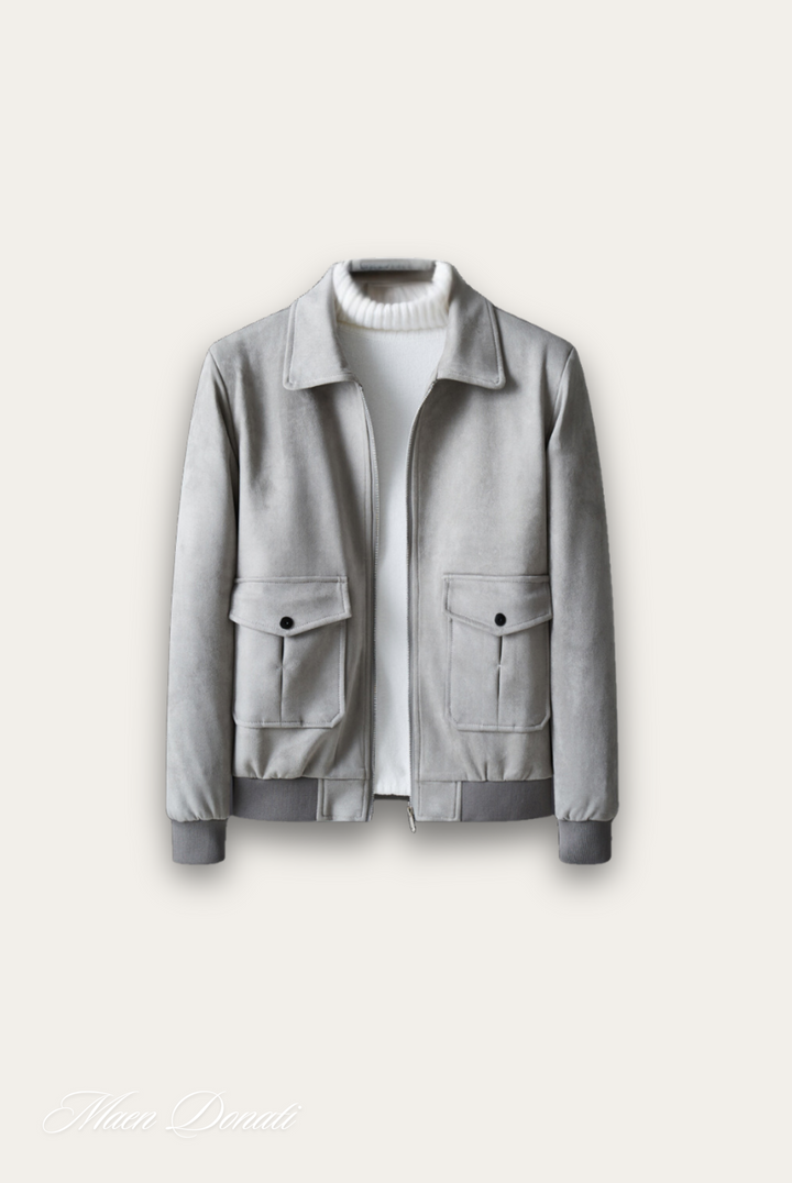 Hoogwaardige grijze Matteo jas, een trendy herenjas die comfort en stijl combineert.