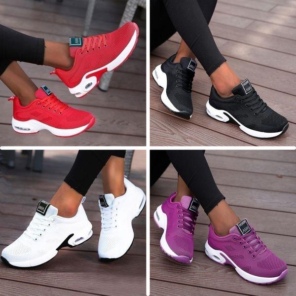 Modieuze dames sneakers, orthopedisch ontworpen voor stabiliteit en pijnverlichting bij elke stap.