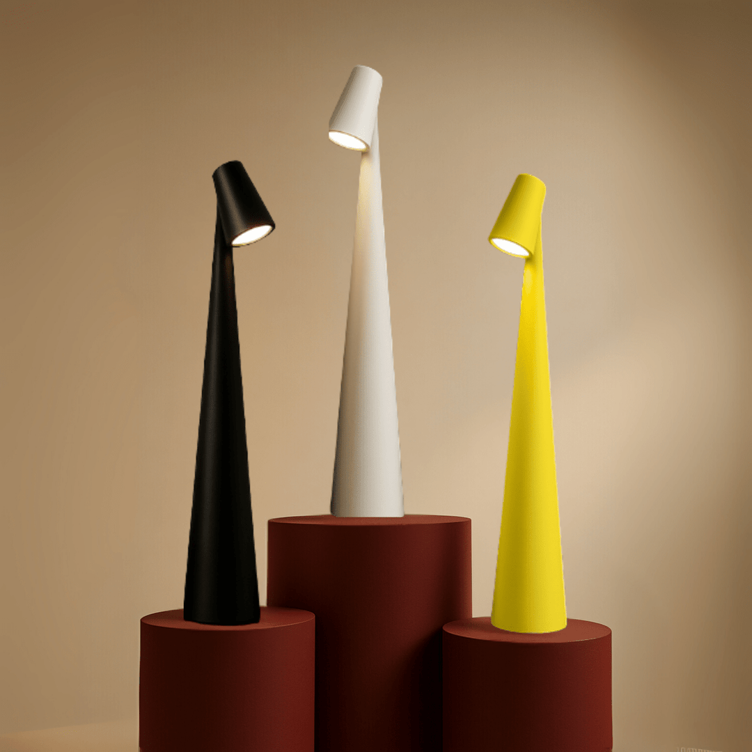 Moderne draadloze LED tafellamp, flexibel inzetbaar als binnen- of buitenlamp.