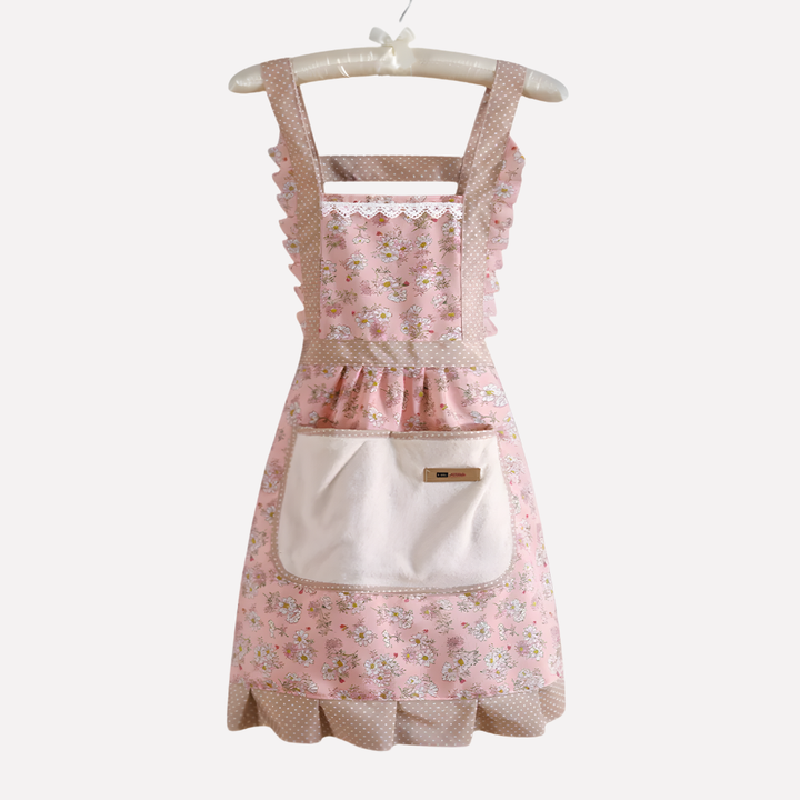 Mooi dames keukenschort met vrolijke bloemenprint, een perfect cadeau voor elke thuiskok. Ideaal keukenaccessoire.