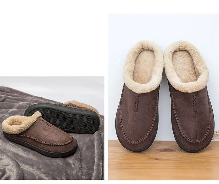 Warme binnenschoenen heren, antislip en comfortabel voor elk seizoen.