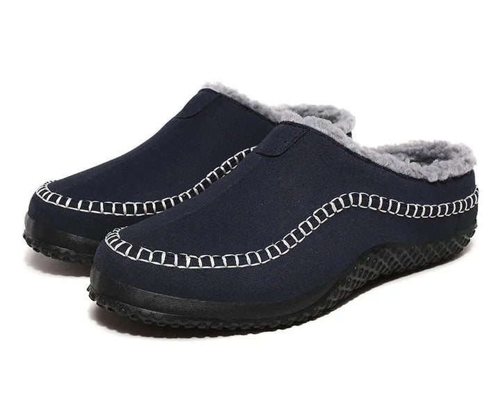 Comfortabele heren winterpantoffels, ideaal voor koude vloeren; zacht en warm.