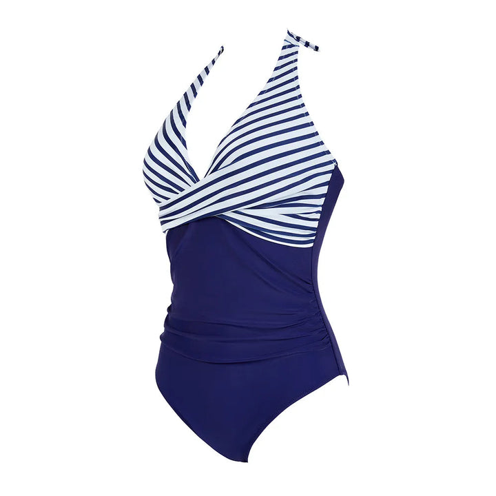 Elegant badpak met push-up en open rug, perfect voor een zomerse dag.
