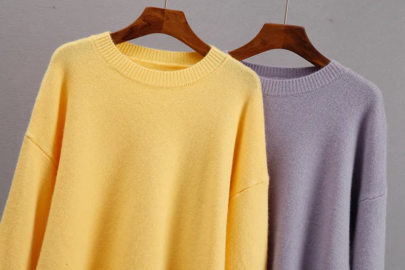 Stijlvolle kasjmier trui met oversized pasvorm, warm en modieus, ideaal voor een relaxte look.