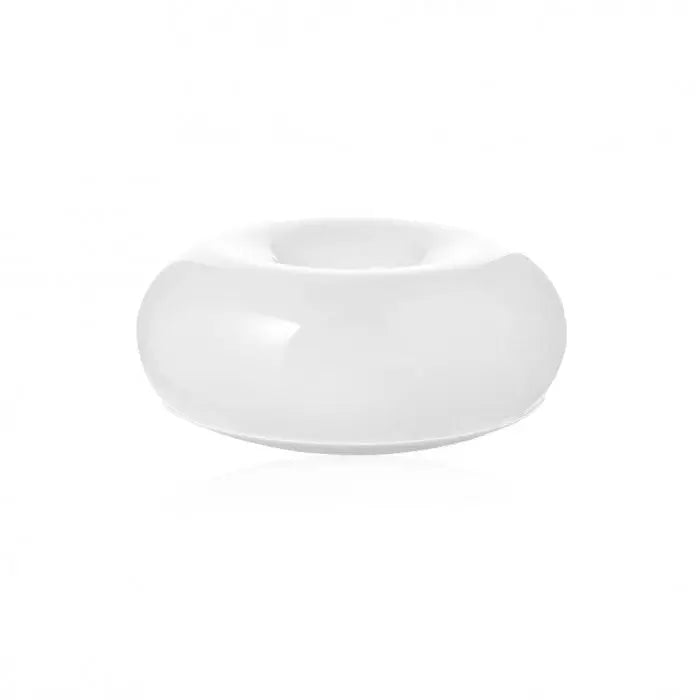 Donut tafellamp met LED verlichting, oranje glas en metaal, voegt kleur toe aan uw interieur.