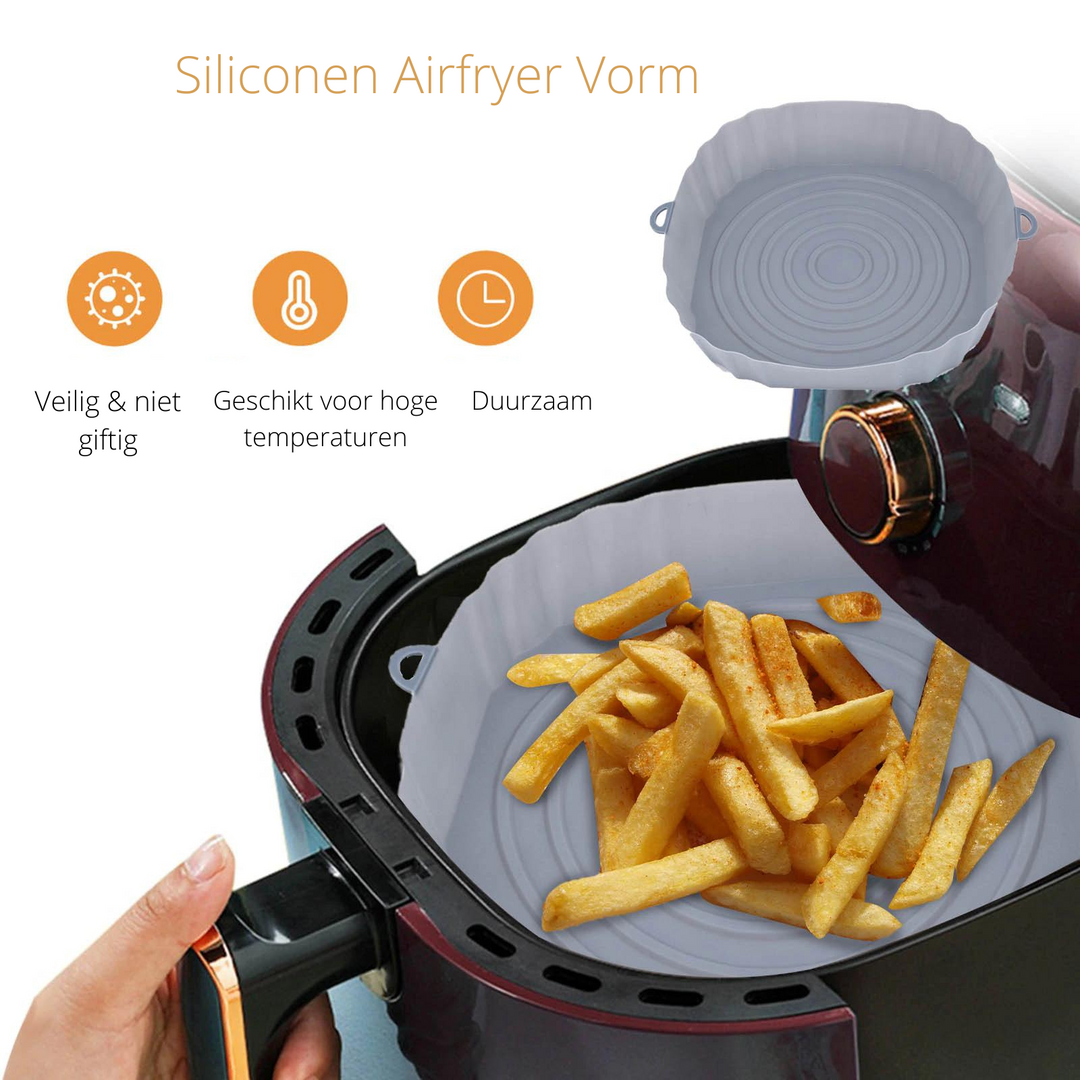 Hoogwaardige siliconen airfryer vorm: Ideaal voor koken & bakken. Geschikt voor airfryer & oven. Keukenaccessoire.