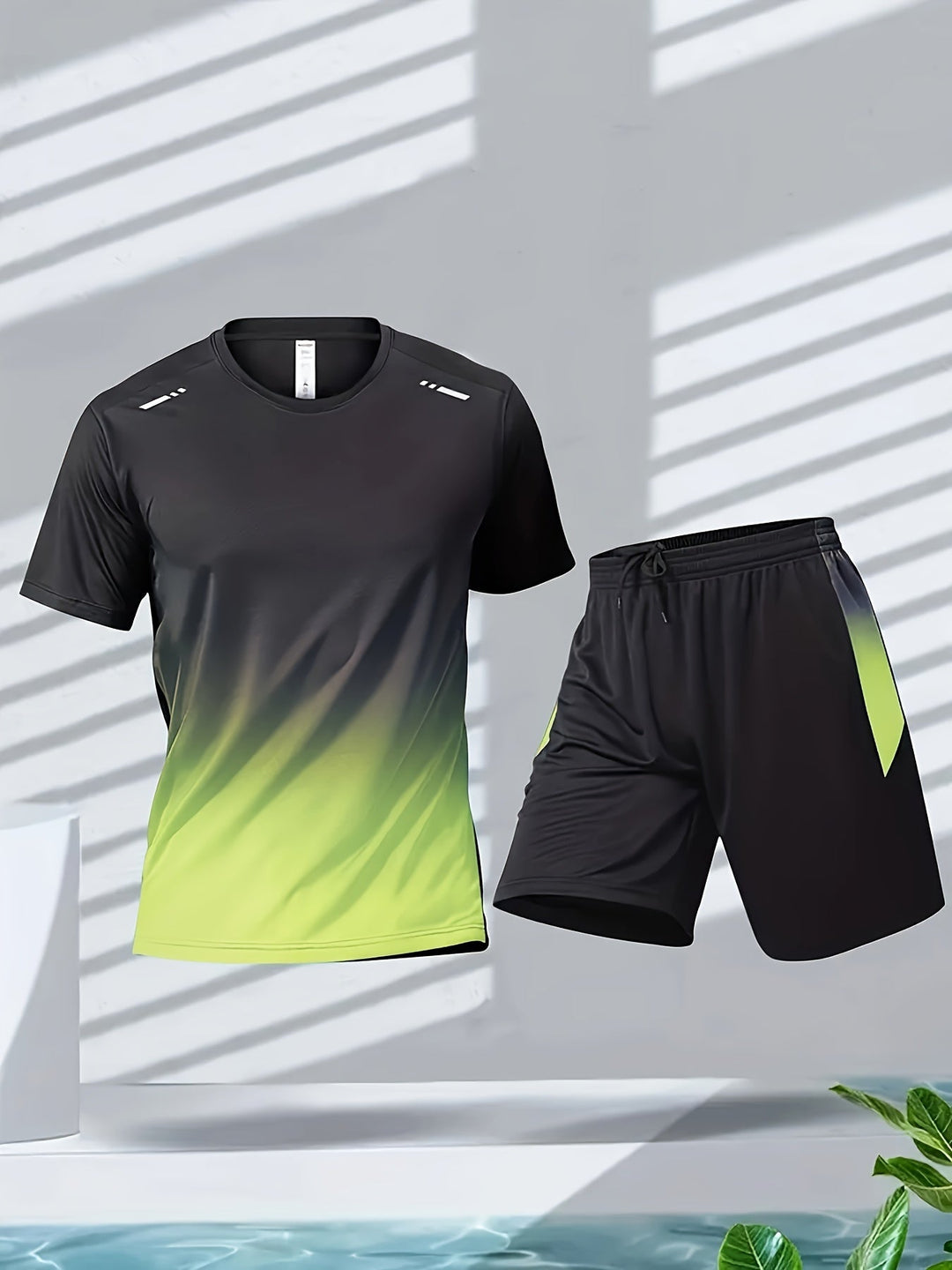 Heren PowerMove ademende sportset: T-shirt en shorts. Ideaal voor fitness, training en zomerse actieve kleding.