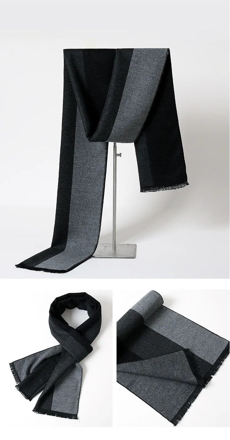Luxe kasjmier heren sjaal met gedetailleerd ruitpatroon, voor ultiem comfort en warmte.