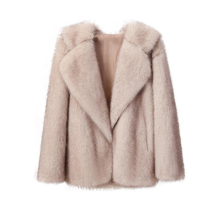 Comfortabele warme oversized damesjas, pluizig en modern, ideaal voor koude dagen.