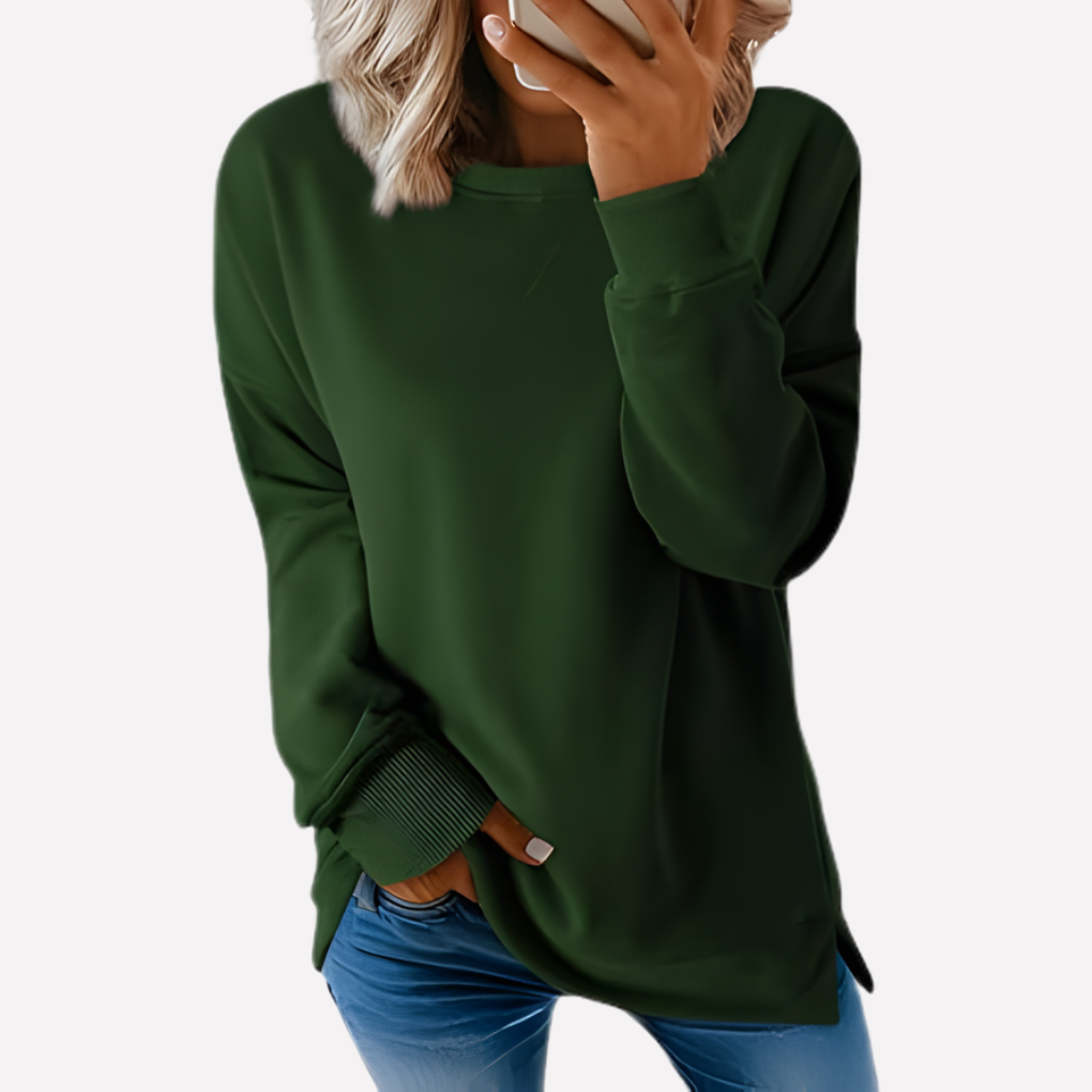 Dames sweatshirt, crew neck, relaxte pasvorm, jouw nieuwe favoriet voor comfort.