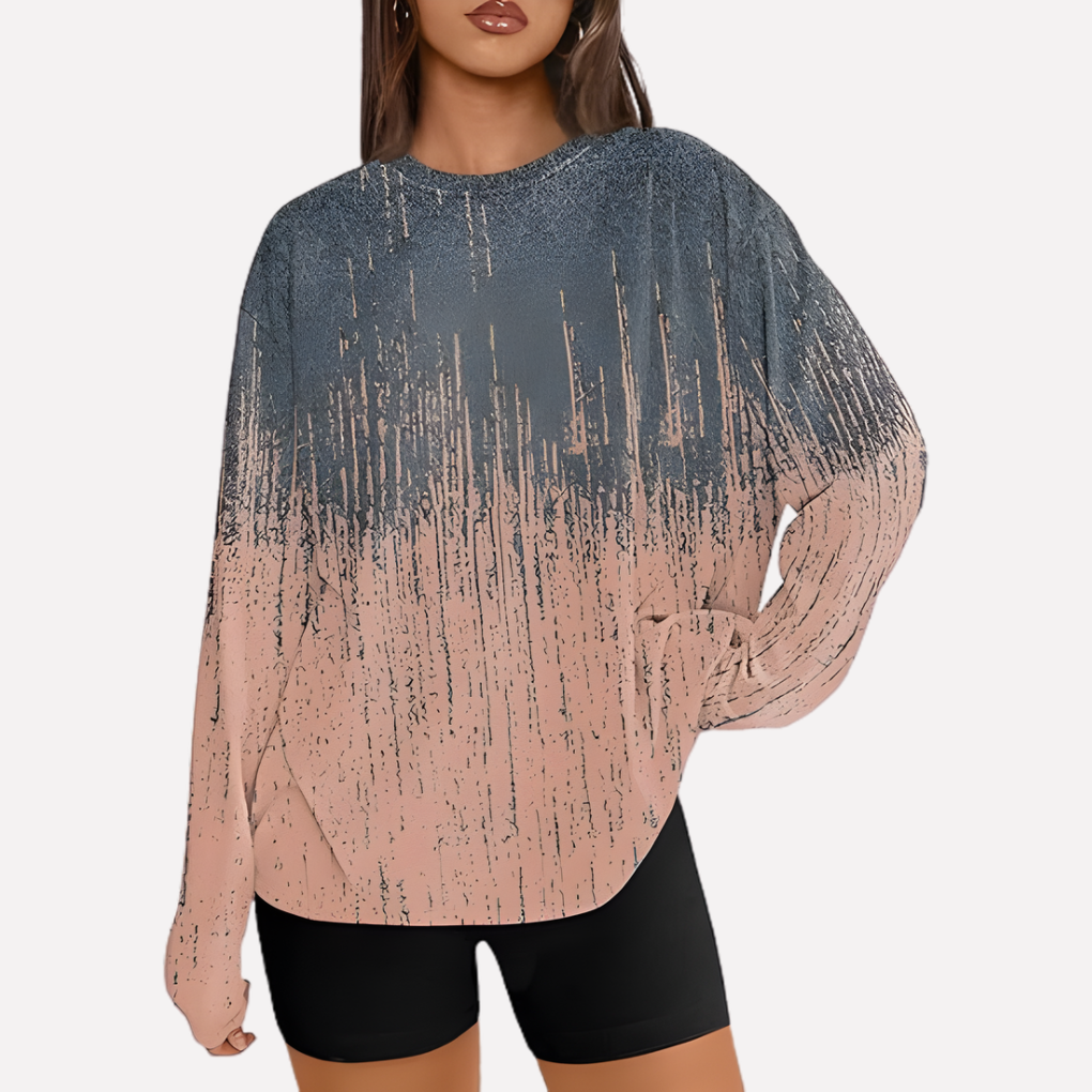 Dagelijks oversized lang mouw shirt voor vrouwen, combineert comfort met een moderne uitstraling.