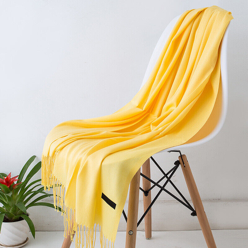 Hoogwaardige kasjmier dames sjaal, lang en warm. Zachte effen omslagdoek, een stijlvol accessoire voor de winter.