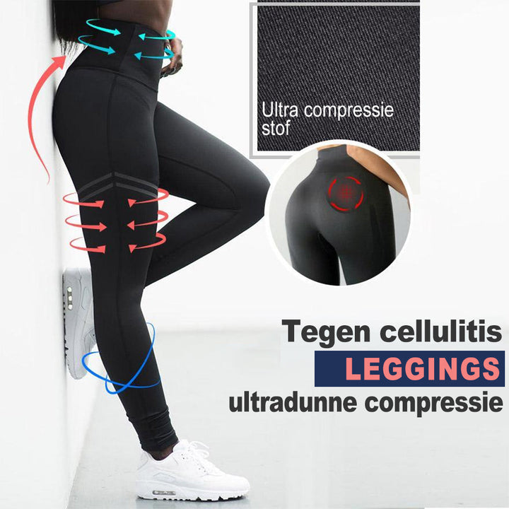 SculptFit dames compressielegging met hoge taille. Shaping en figuurcorrigerend effect, elastisch en modieus.