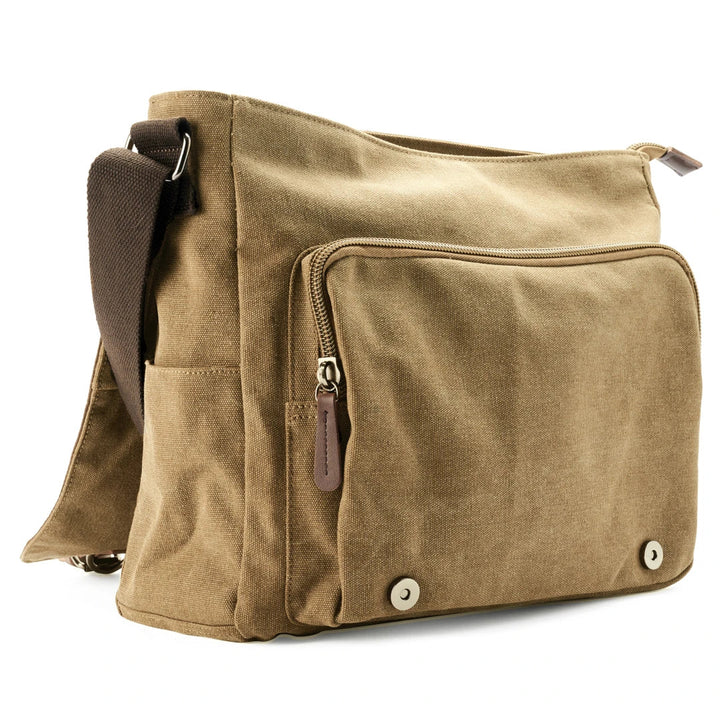 Moderne canvas heren schoudertas, perfect voor een stoere, casual of zakelijke dagelijkse look.