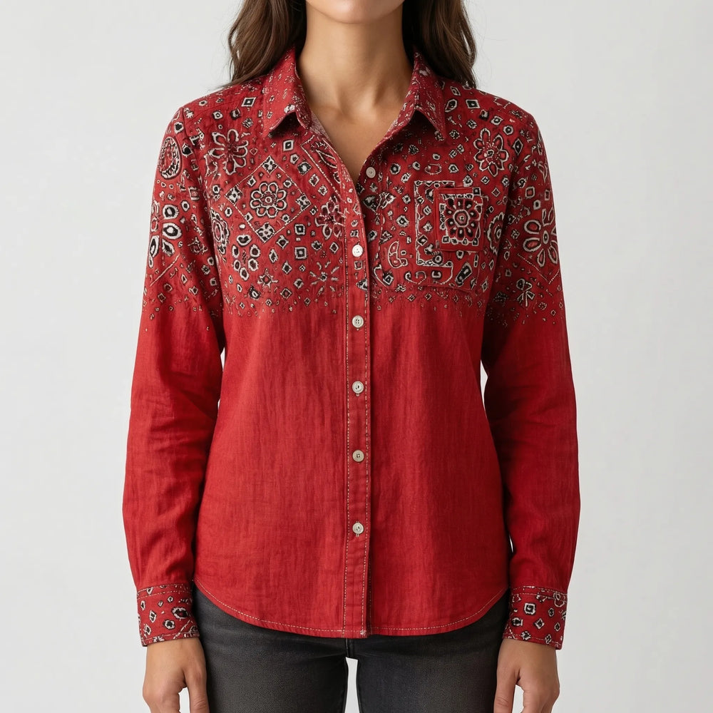 Elegant dames overhemd met lange mouwen en knoopsluiting; een veelzijdige, relaxed fit blouse voor elke gelegenheid.