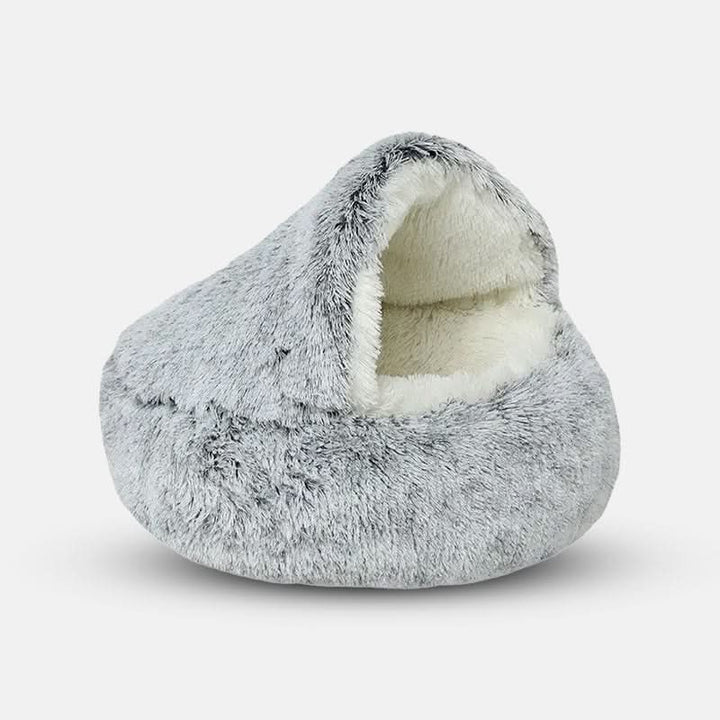 Zacht pluche kalmerend hondenbed COZYRO voor huisdieren, in lichtbeige; vermindert angst en bevordert ontspanning.