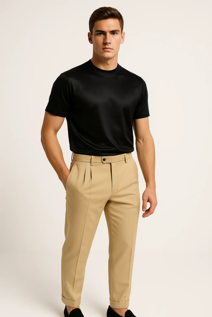 Dario heren T-shirt van merceriseerde katoen, stijlvol en comfortabel voor herenmode.