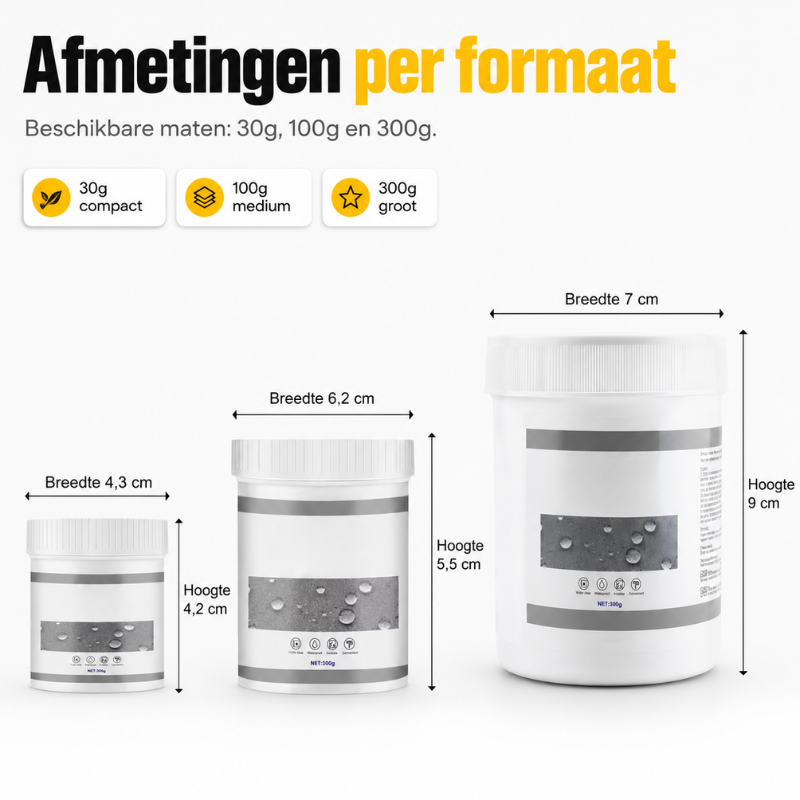 Transparante afdichtingspasta voor langdurige waterdichte bescherming en lekpreventie.