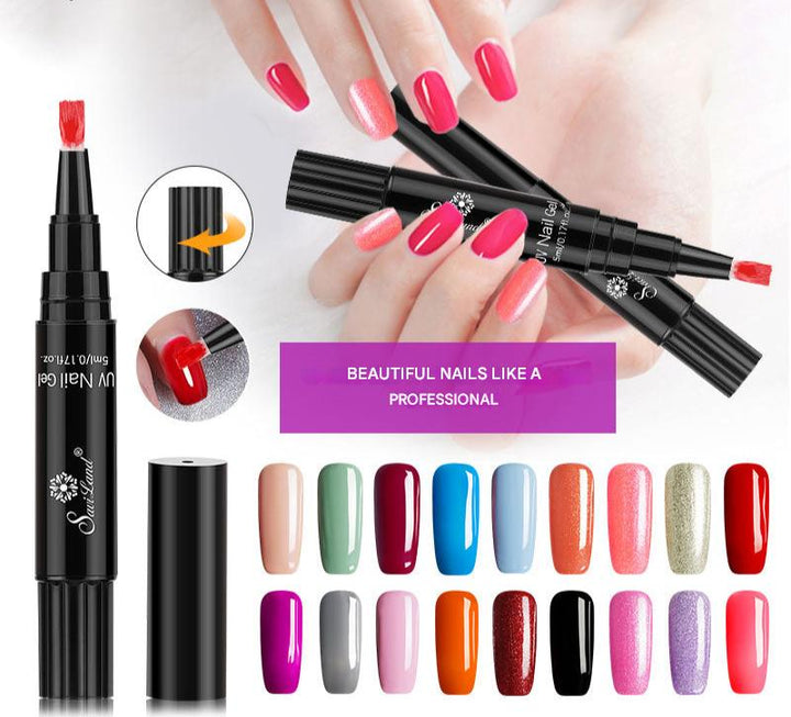 Glanzende gel nagels gecreëerd met de UV-vrije Glosséa nagellakpen voor dames; langhoudende thuismanicure.