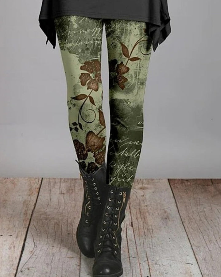 Kleurrijke dames bohemian leggings met etnische print, ideaal voor een trendy retro look.