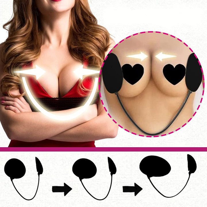 Onzichtbare push-up bh voor dames, creëert een diep decolleté zonder bandjes, voor zelfvertrouwen.