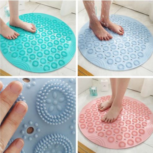 Anti-slip badmat met zuignappen voor veiligheid & comfort, inclusief voetmassagefunctie.