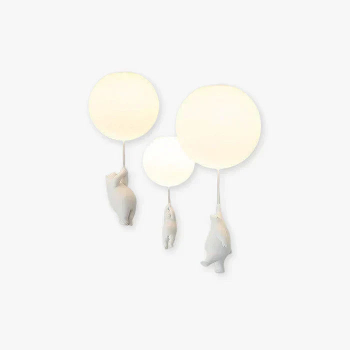 Kinderhanglamp Beer & Ballon: speelse LED plafondlamp voor kinderkamer decoratie.