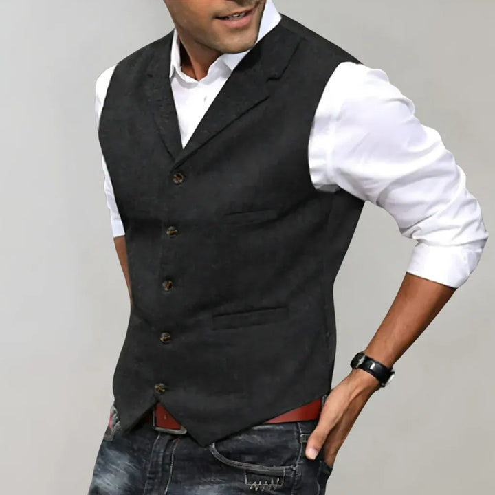 Chic herenvest, veelzijdig gilet voor zowel bruiloften als business. Een elegante laag voor een complete formele look.