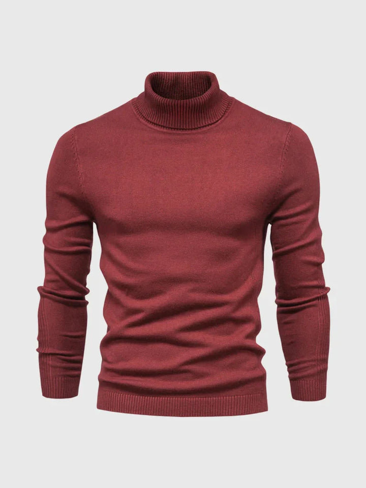 Groene katoenen heren coltrui, warme wintermode voor een ontspannen stijl.