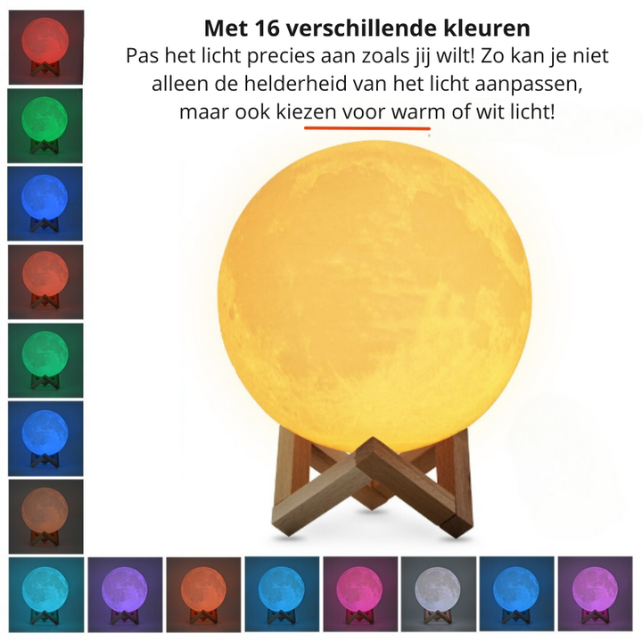 LunaGlow maanlamp, veelzijdige LED sfeerverlichting met instelbare helderheid voor elke ruimte.