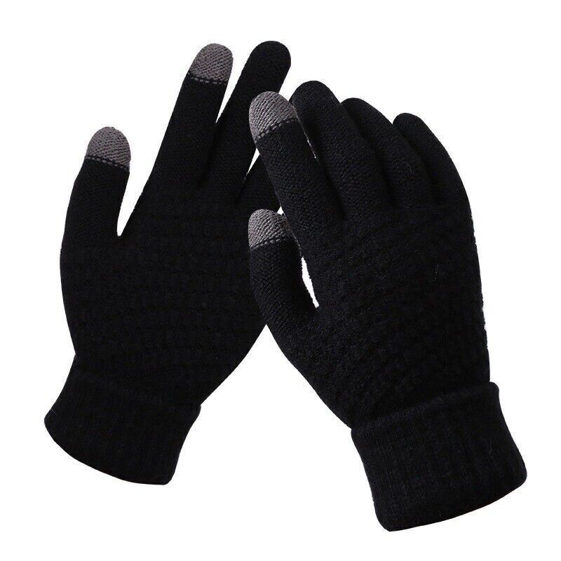 Dames gebreide touchscreen handschoenen Amara in grijs, perfect voor smartphone gebruik in de winter.