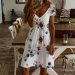 Witte jurk met bloemenprint