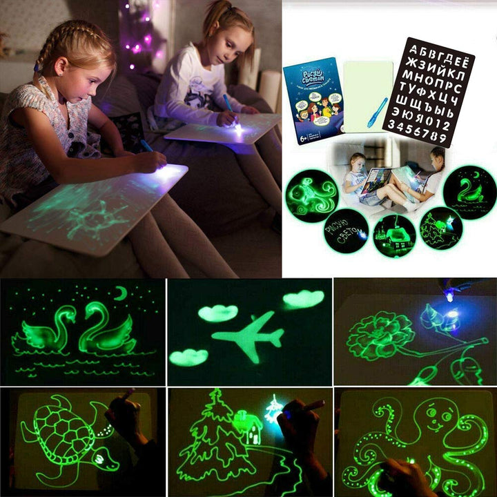 Magisch lichtgevend tekenbord stimuleert de verbeelding van kinderen; een perfecte tekenset en educatief cadeau.