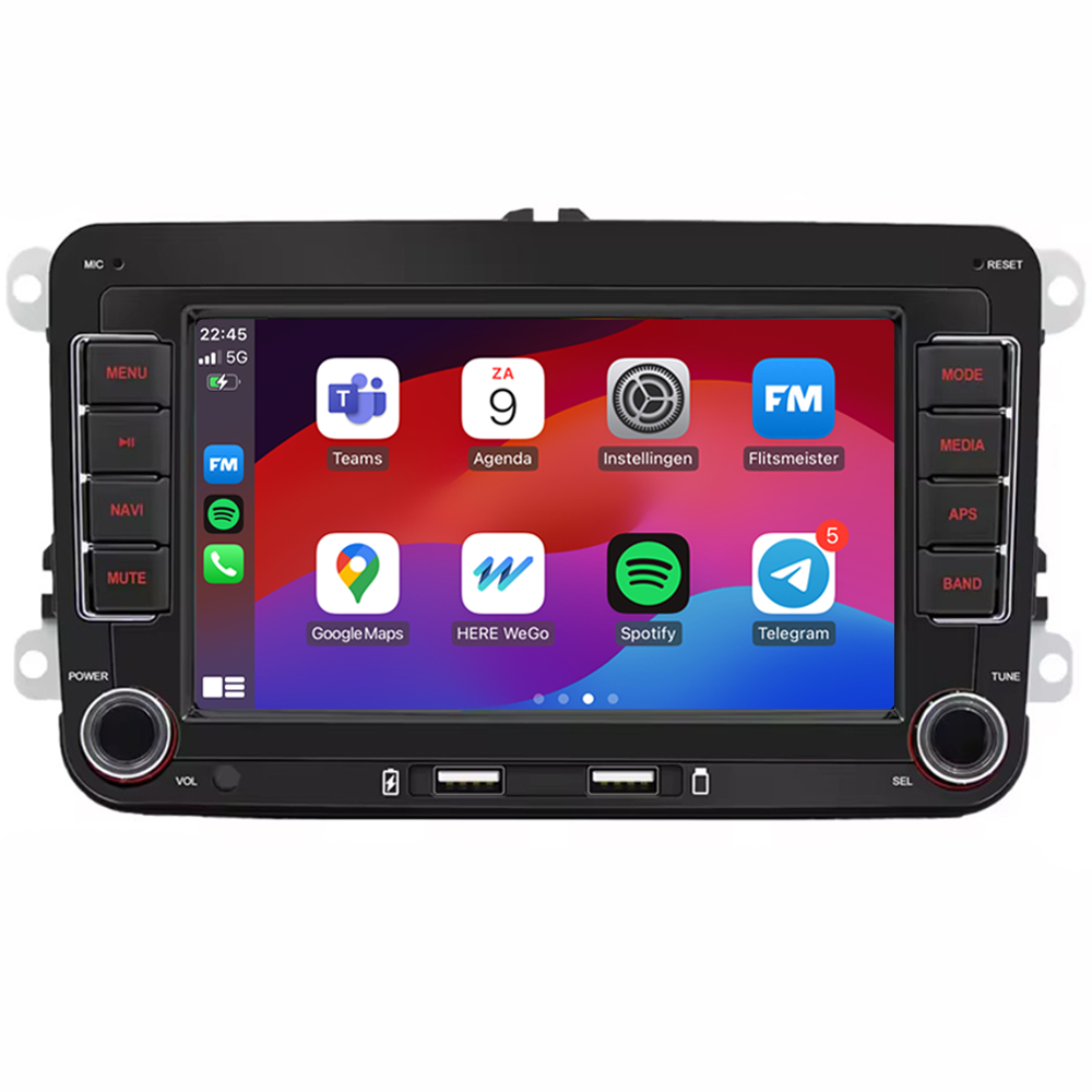 SmartDrive H270 multimedia systeem met CarPlay & Android Auto voor VW Golf, Polo, Caddy. Navigatie upgrade.