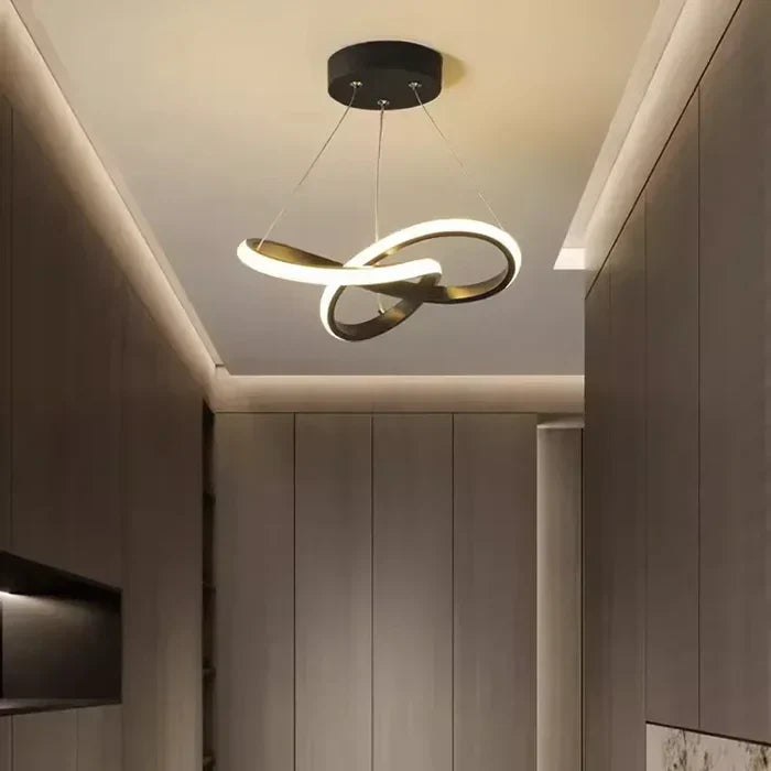 Moderne LED plafondlamp WaveGlow met elegant golfdesign, ideaal voor woonkamer of slaapkamer.