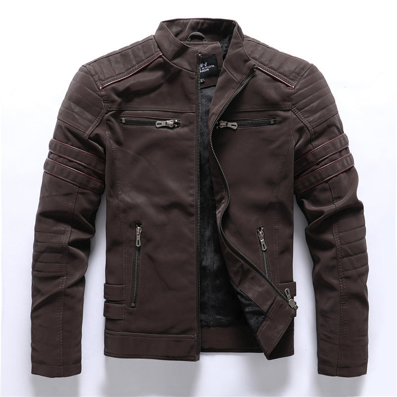 Bruine stijlvolle heren all-season jas, perfect voor avontuur. Duurzame, weerbestendige tussenjas, ook in grote maten.